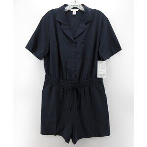 Athleta Avenue Romper Medium Button Up UPF 40+ Sun Protection NEW